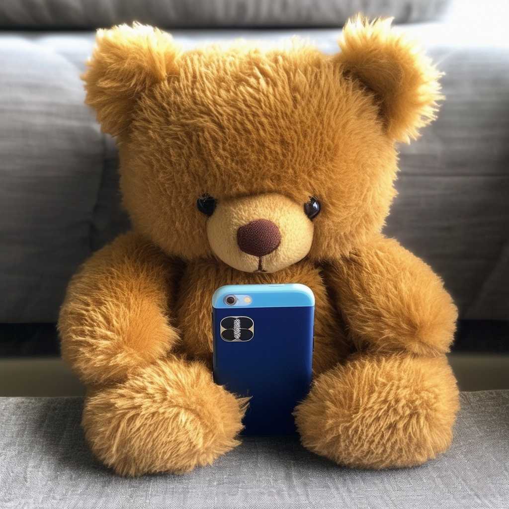 Cuddly bear friend, phone photo