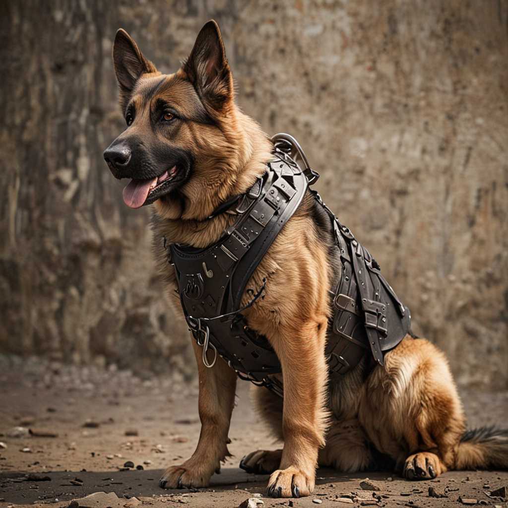 A powerful and fierce German Shepherd warrior