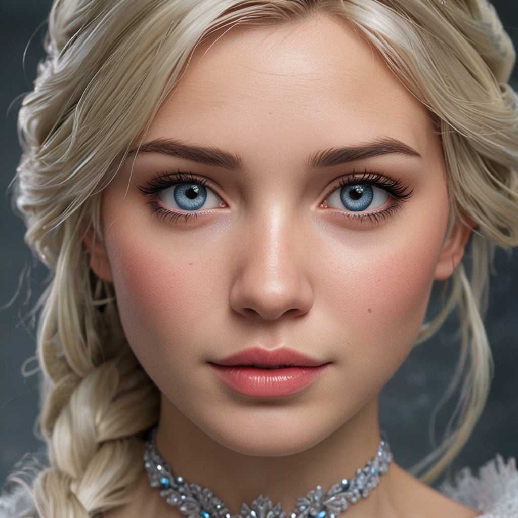 Live action Elsa from Frozen hyper-realistic, portrait , Elsa costume, Elsa cosplay