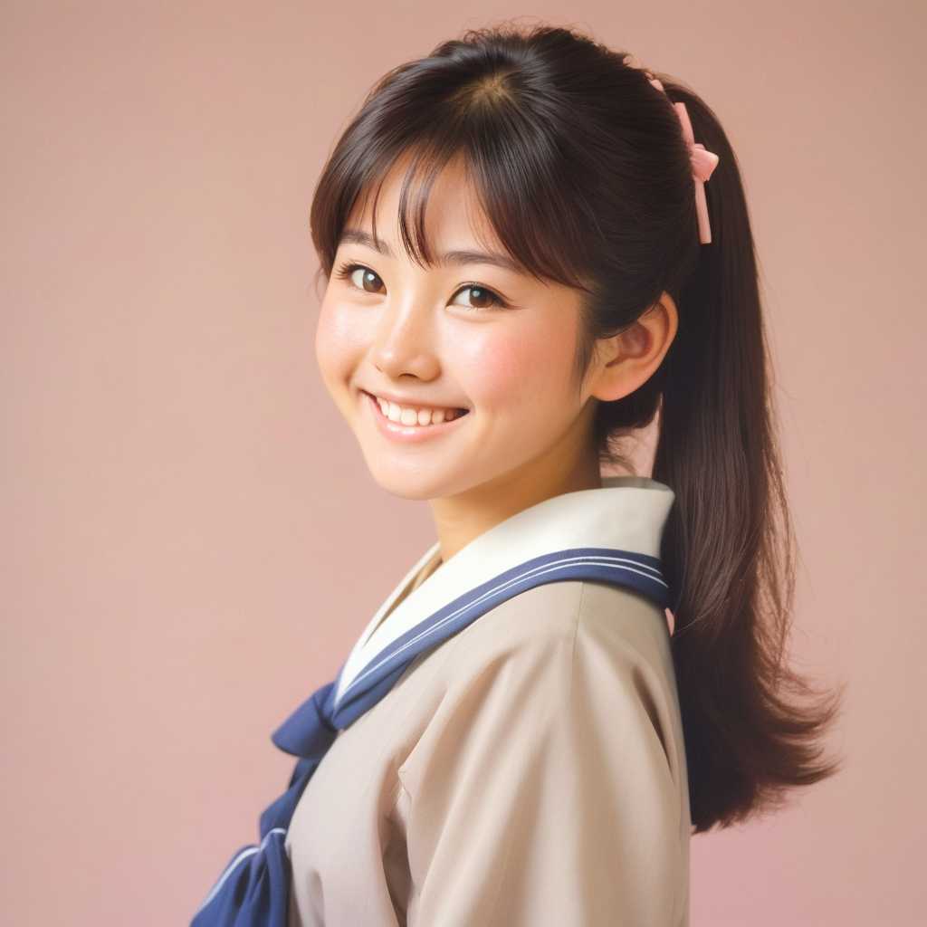 Preppy Charm A Young Woman in a Traditional Japanese School Uniform