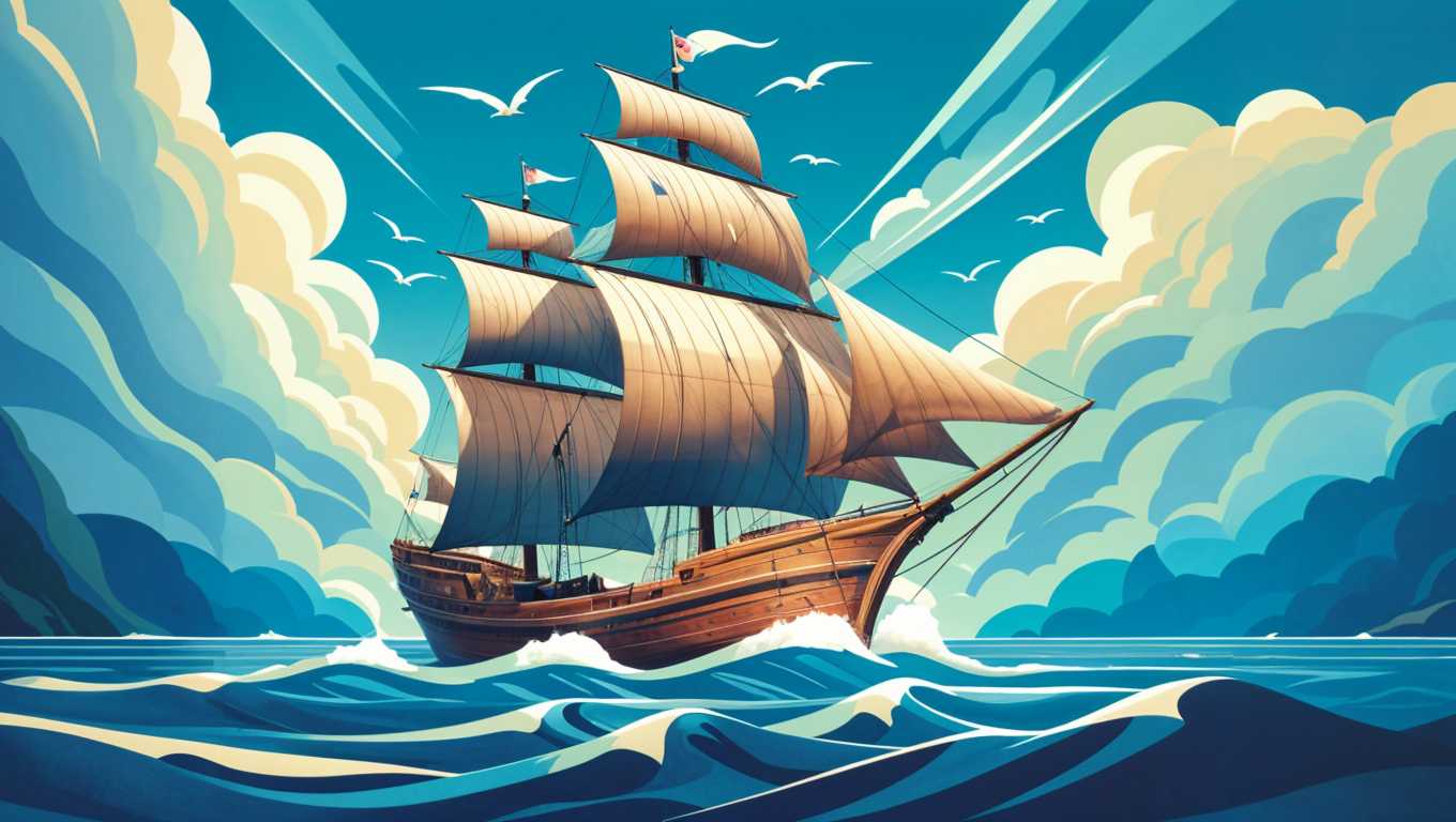 Voyaging the Tempestuous Seas: A Galleon Braves the Stormy Waves