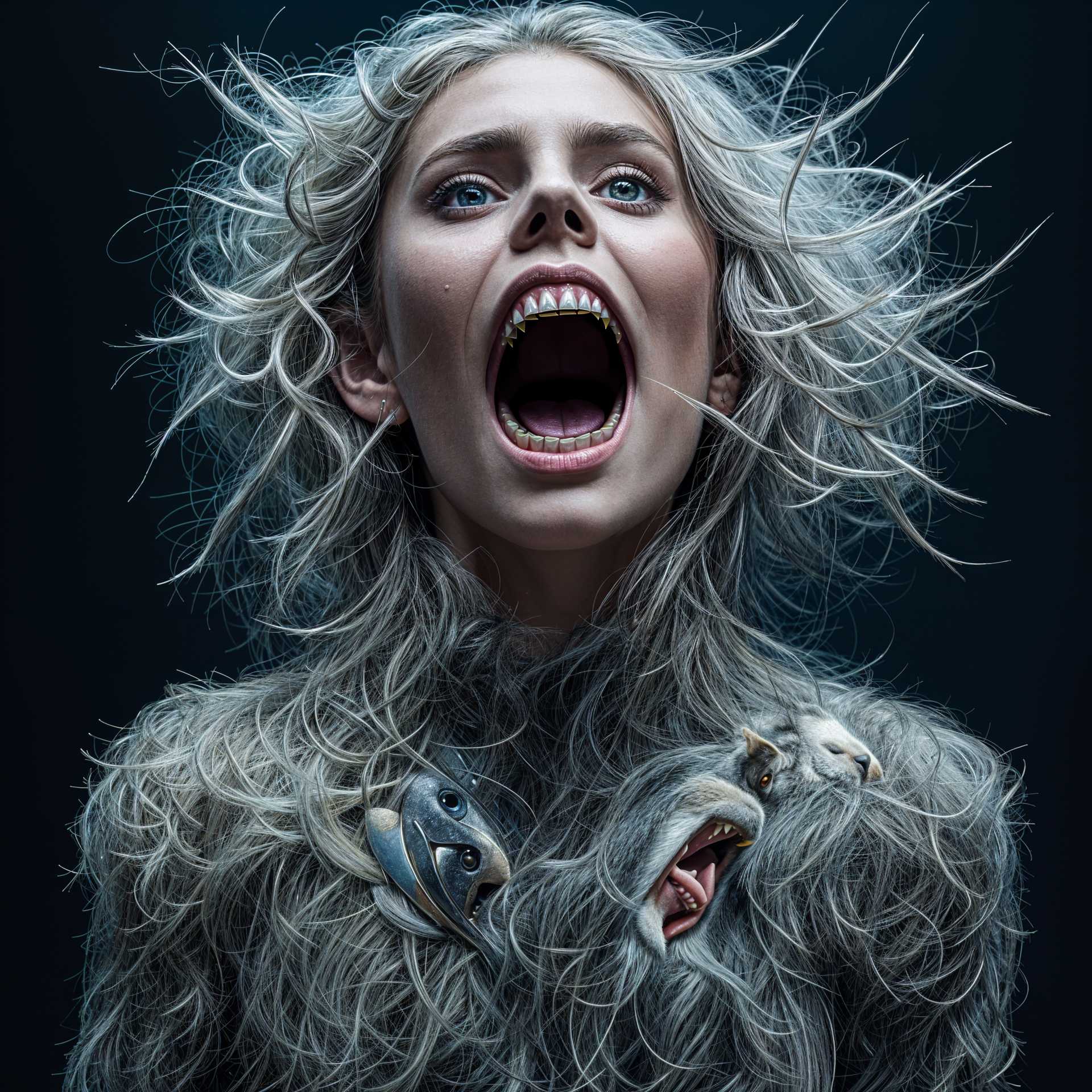 Haunting and Hyperrealistic Self-Portrait Blurs the Lines Between Human and Beast