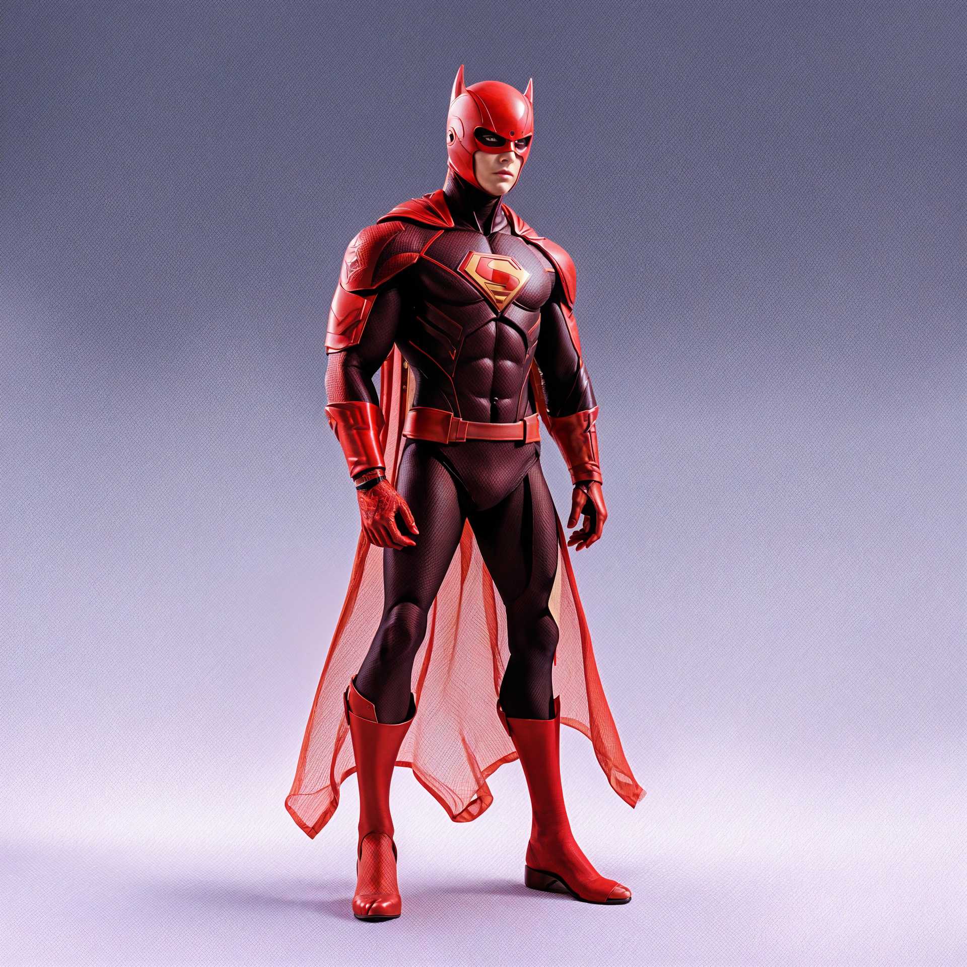 Red-Haired Superman Figure in Dynamic Pose