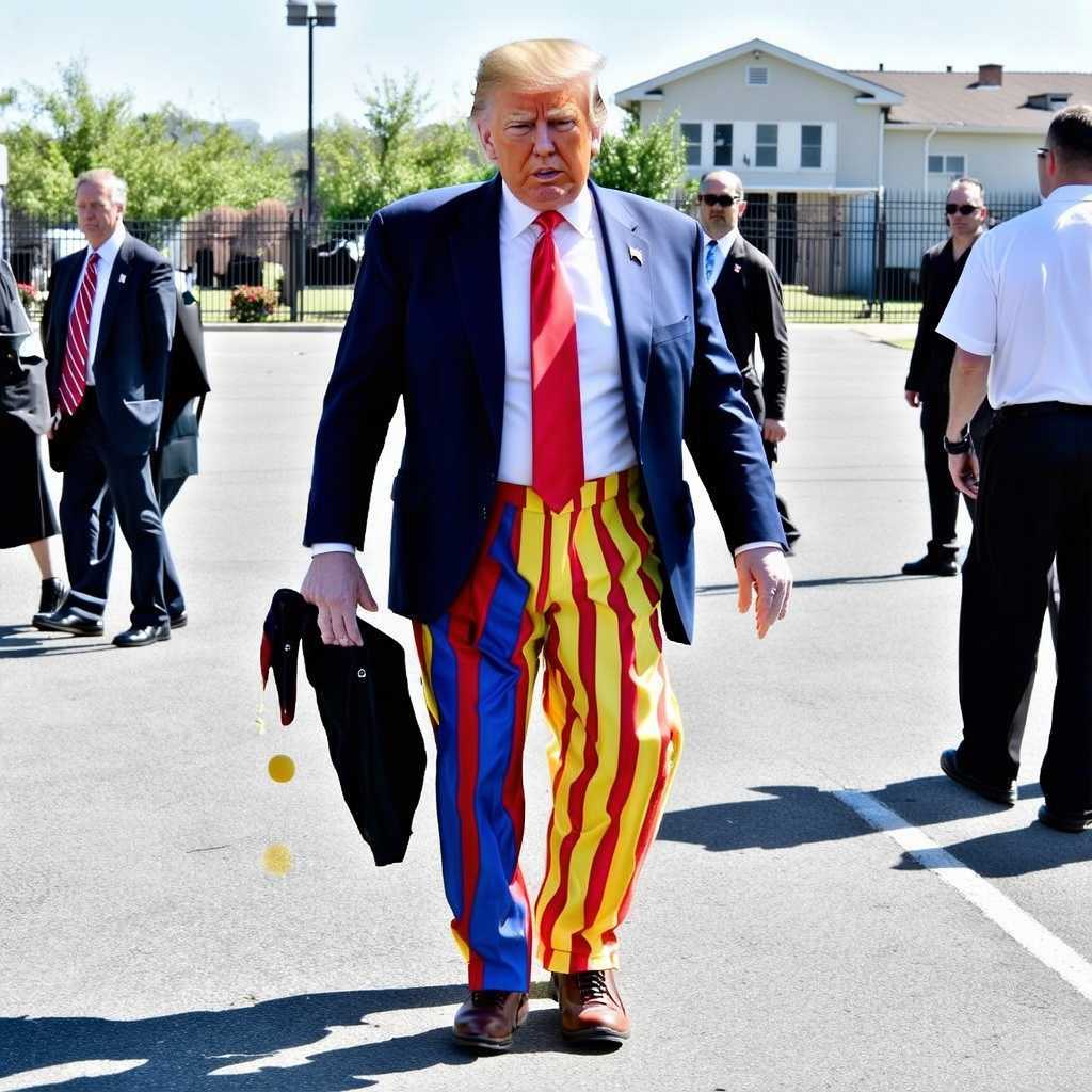 donald trump wearing clown pants, masterpiece, best quality, highres, sharp image, more detail <lora:more_details:0.5> <lora:SDXLrender_v2.0:1>