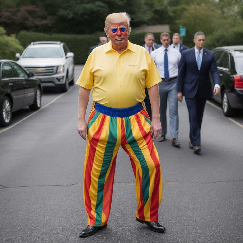 donald trump wearing clown pants, masterpiece, best quality, highres, sharp image, more detail <lora:more_details:0.5> <lora:SDXLrender_v2.0:1>