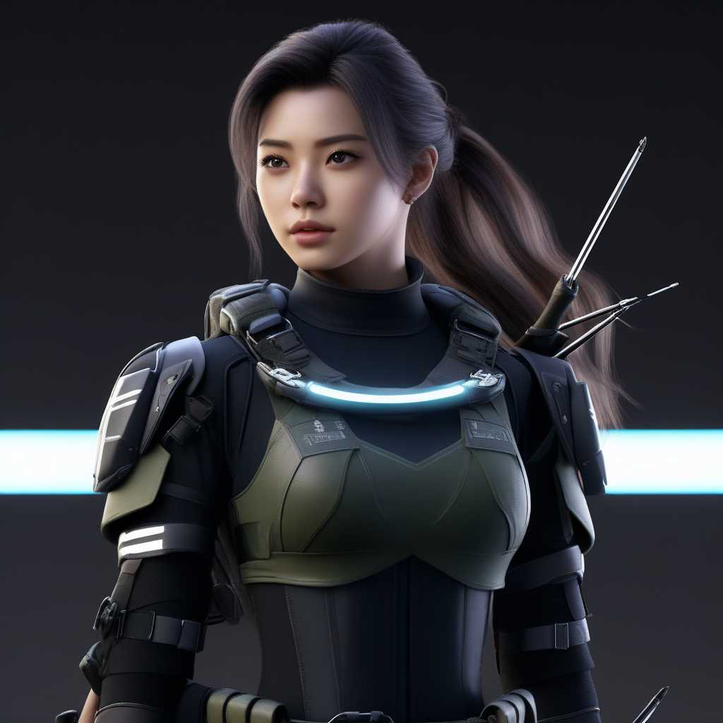 realistic warior woman wearing a cyber corset military uniform, masterpiece, best quality, highres, sharp image, more detail <lora:more_details:0.5> <lora:SDXLrender_v2.0:1>