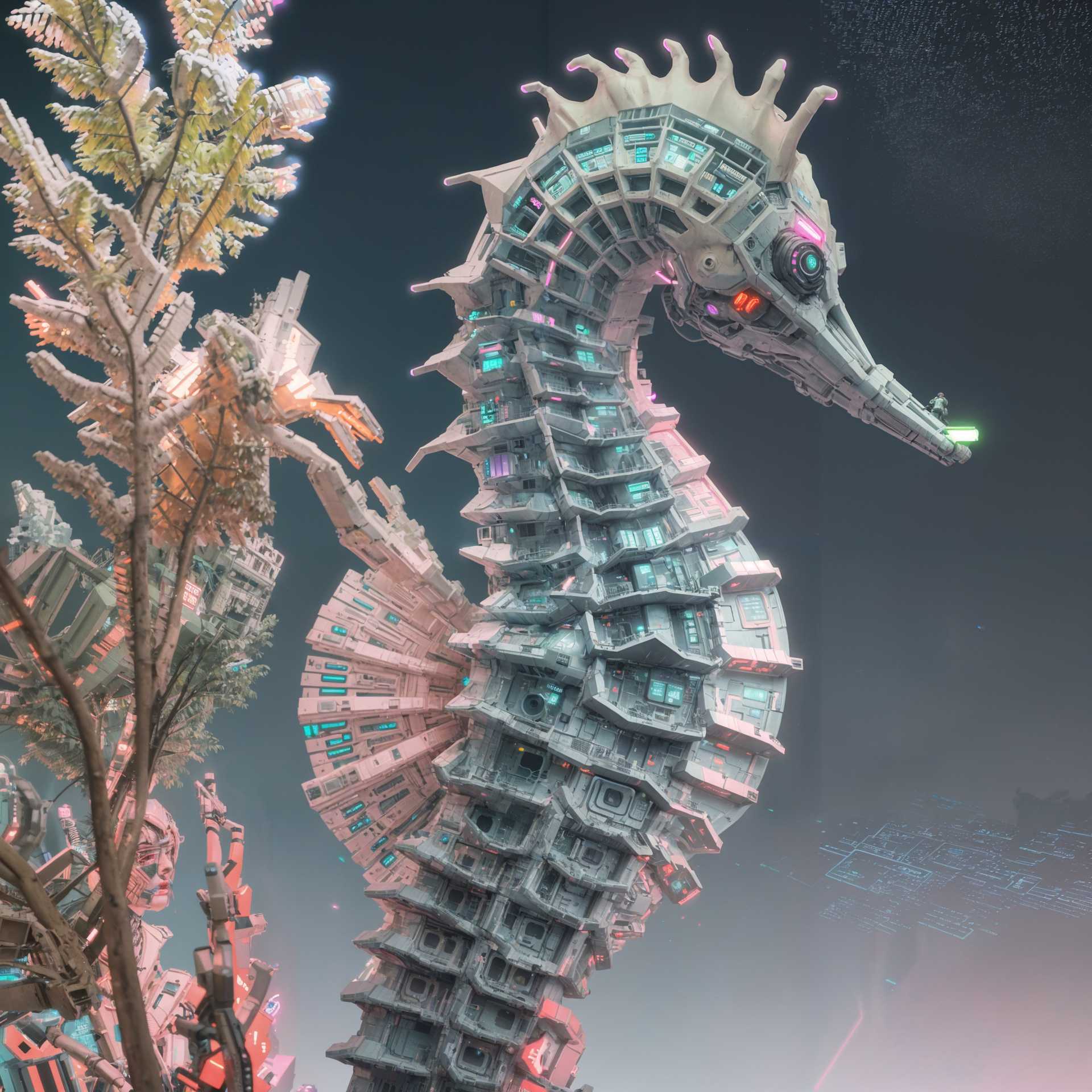 Seahorse Cityscape: A Futuristic Marvel of Marine Architecture
