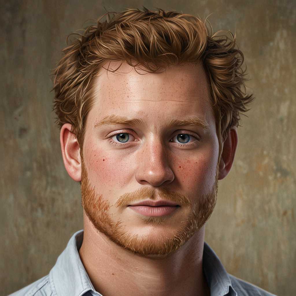 Portrait of prince harry in studio quality, very realistic, 20 years old