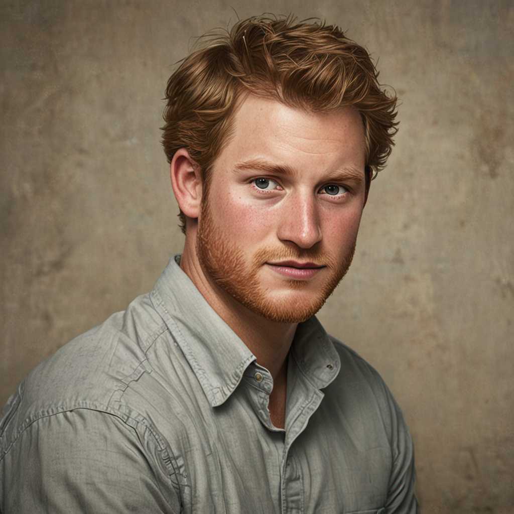 Portrait of prince harry in studio quality, very realistic, 20 years old