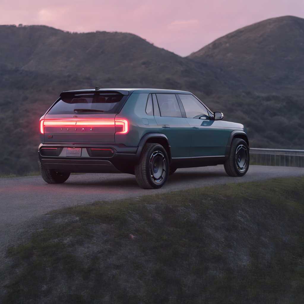 **Adventure Awaits: Modern SUV in Mountainous Dawn**