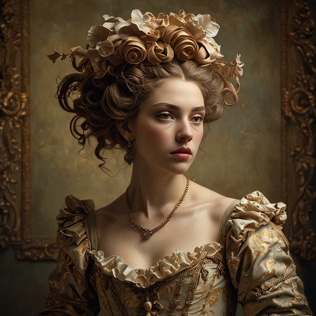 This image is a surreal and evocative portrayal of a figure that could be interpreted as a blend of a historical figure and a fantastical creature. The art style is reminiscent of Baroque painting, with a focus on dramatic lighting, rich textures, and a sense of opulence. The medium appears to be a combination of photography and digital manipulation, creating a lifelike yet otherworldly quality.

The colors in the image are moody and rich, with a predominance of deep reds, golds, and earthy tones. The reds of the figure's garment and the surrounding objects create a sense of warmth and passion, while the golds add a touch of luxury and grandeur. The earthy tones of the animals and the background contribute to a sense of decay and the passage of time.

The objects in the image are numerous and varied, each contributing to the overall surreal and somber mood. The figure is seated in an ornate, gilded chair that suggests a sense of power and authority. The chair is covered in a rich, textured fabric that contrasts with the smooth, almost porcelain-like skin of the figure. The figure's hands are clasped over a small, lifeless creature, which adds to the eerie and melancholic atmosphere of the scene.

Surrounding the figure are several animals, including a rabbit, a cat, and a bird, which are all rendered in a lifelike manner. The rabbit is perched on the figure's shoulder, looking outward with a calm and somewhat detached expression. The cat is curled up on the figure's lap, appearing content and at ease. The bird is perched on the figure's arm, its feathers detailed and realistic, adding to the sense of stillness and quietude in the scene.

The overall composition of the image is dense and crowded, with objects and elements layered upon one another to create a sense of depth and complexity. The figure's elaborate costume and the surrounding details contribute to a sense of opulence and extravagance, while the overall mood of the image is one of melancholy and introspection.