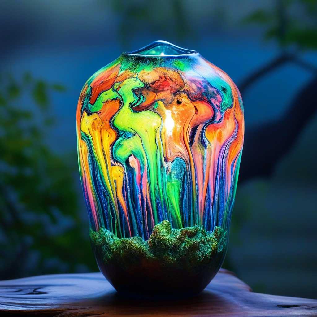 a glow worm, Dripping Paint, Colorful, Happy Accidents, Volumetric Lighting, Bioluminescence