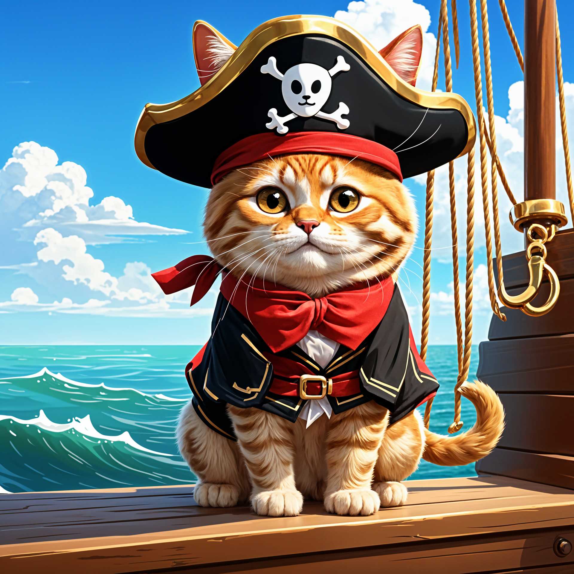 Pirate Kitty Afloat: High Seas Adventure Awaits!