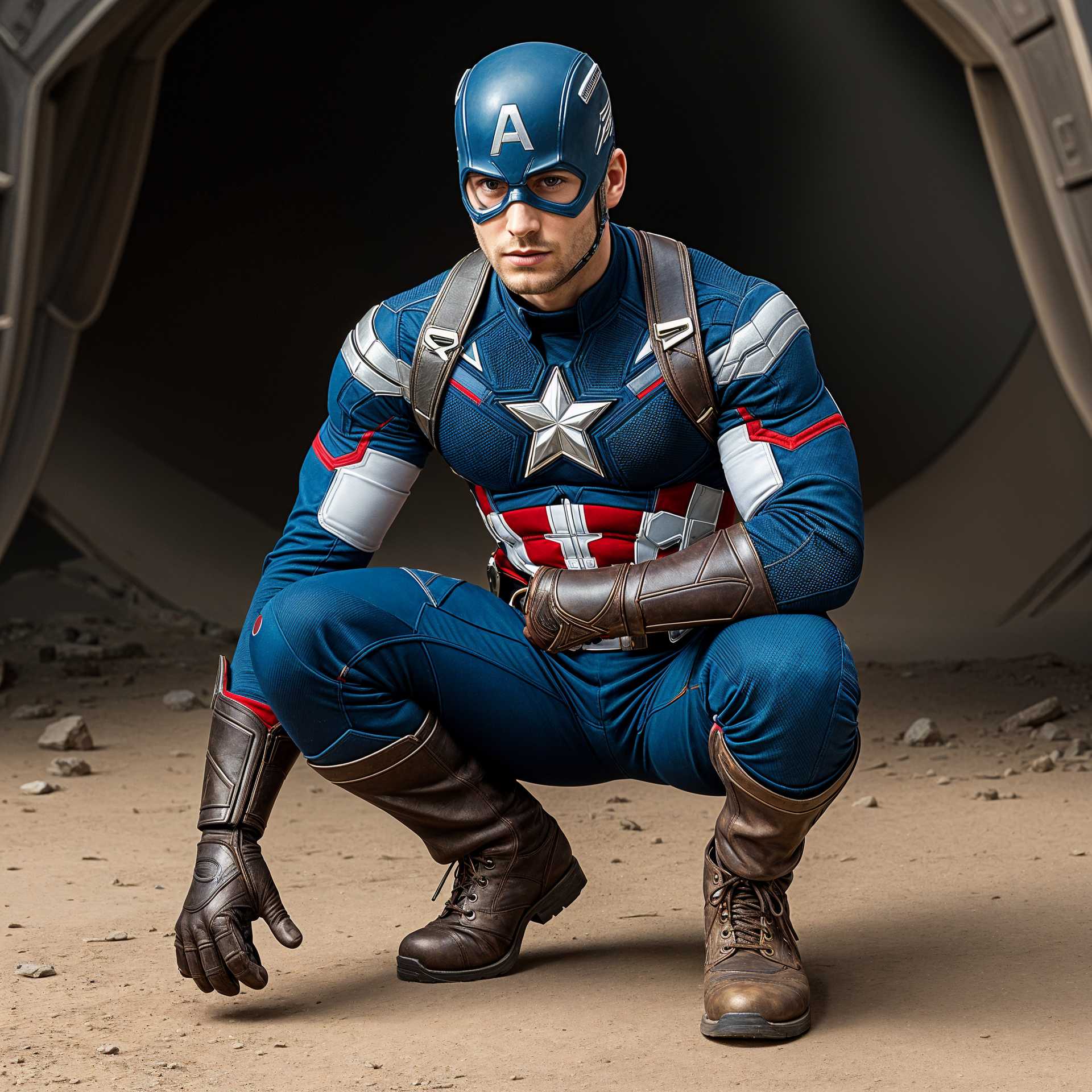 Captain America in a Tactical Stance