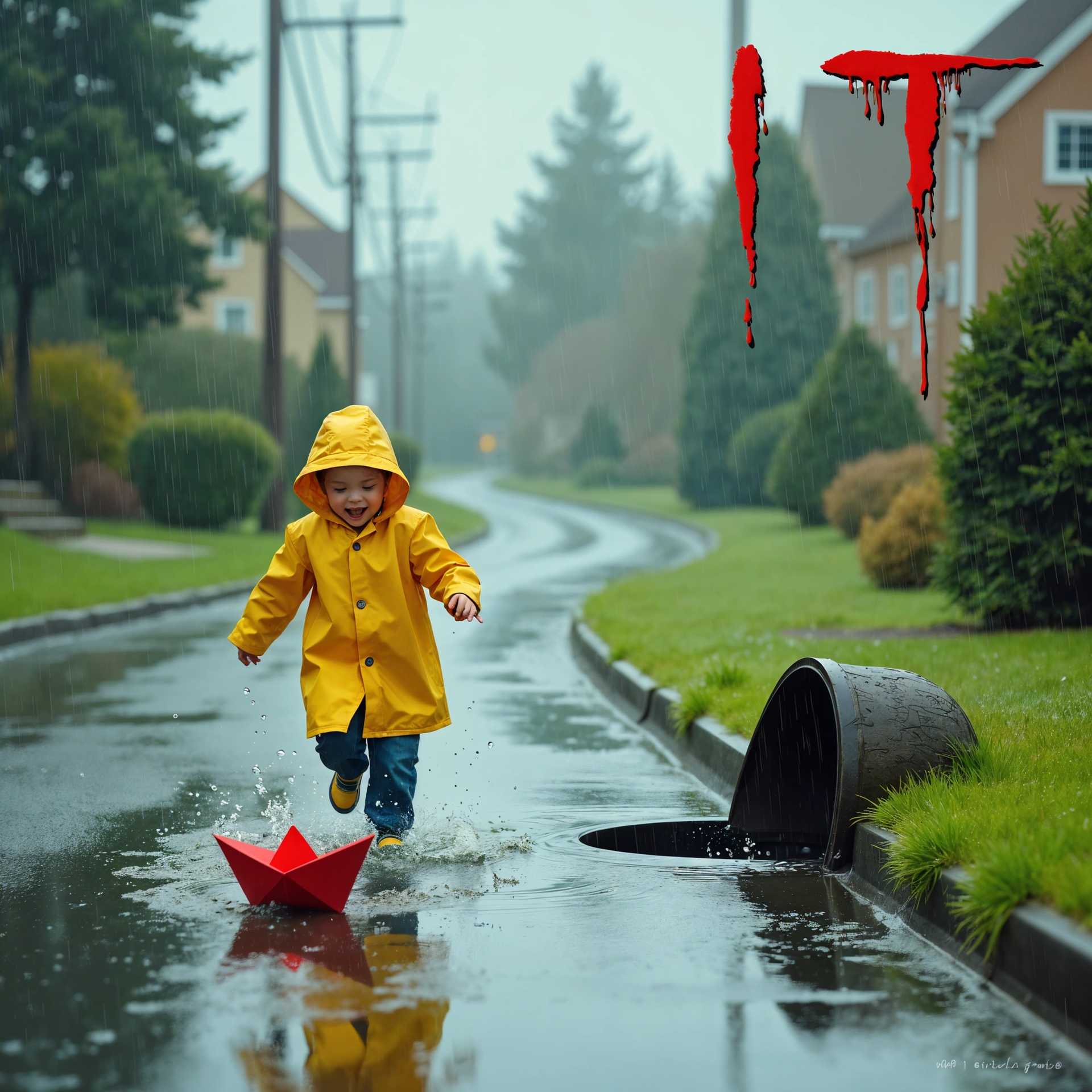 Child's Delight: Rainy Day Fun with a Paper Boat