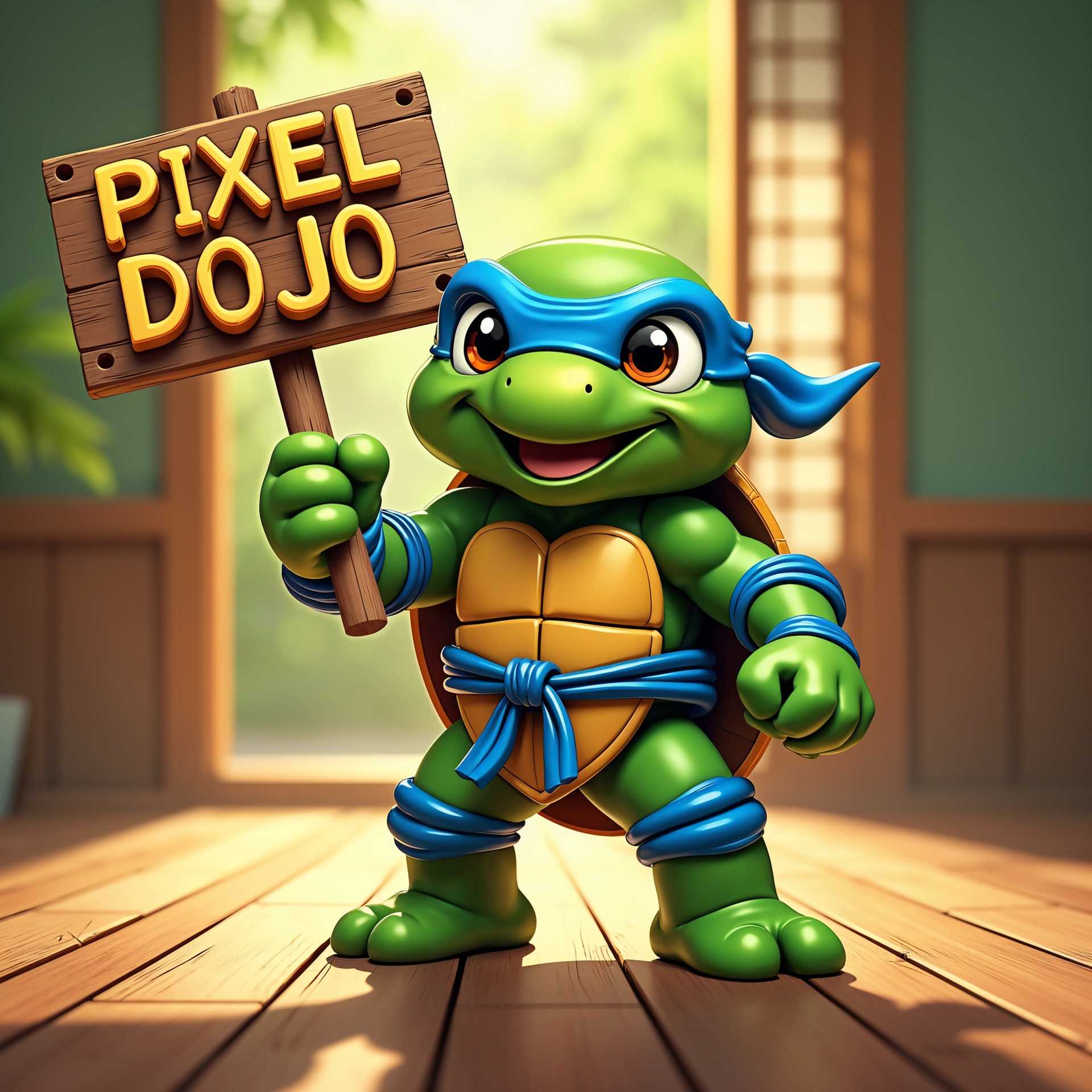 Chibi Ninja Turtle from Pixel Dojo Ready for Action