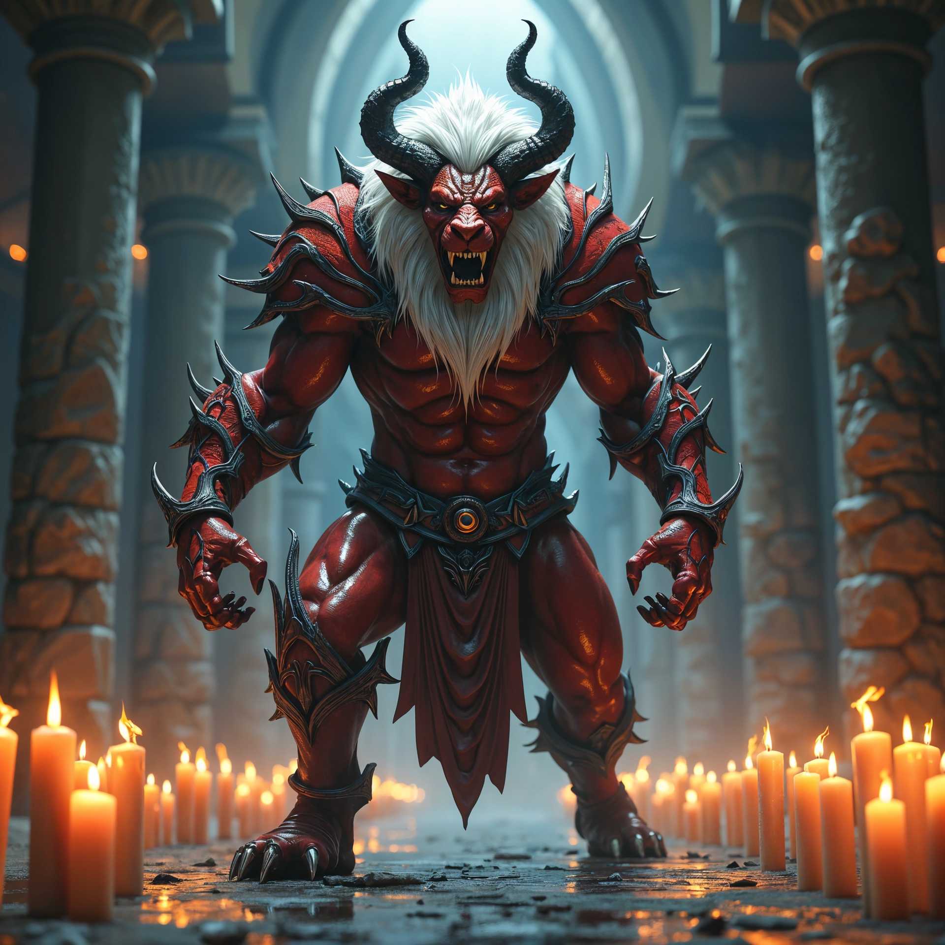 AI-generated image: **Prompt:**
Visualize an intense boss fight scene set in a foreboding environment inspired by the