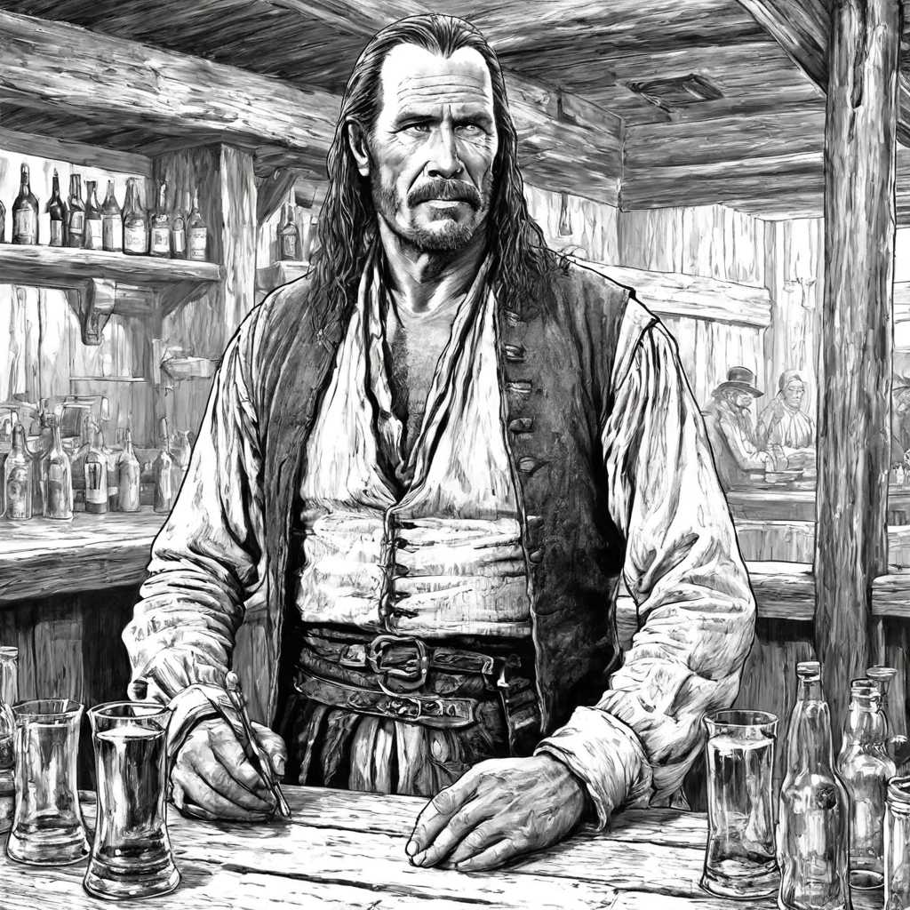 olf man in a tavern #blood bath