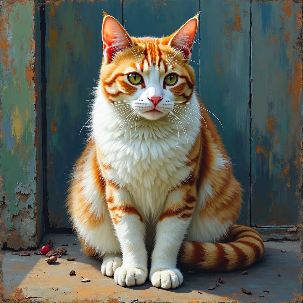 A Cat Portrait in the Style of Claude Monet