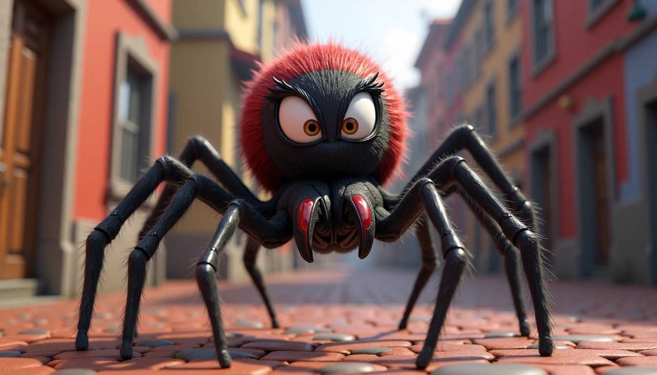 A spider style pixar 3d