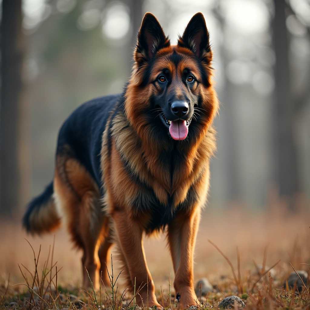 A powerful and fierce German Shepherd warrior
