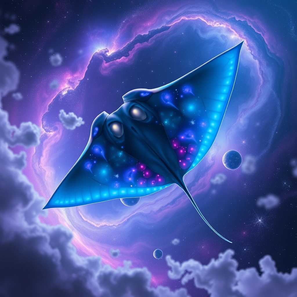Mystic Stingray Soars Through the Cosmic Nebula
