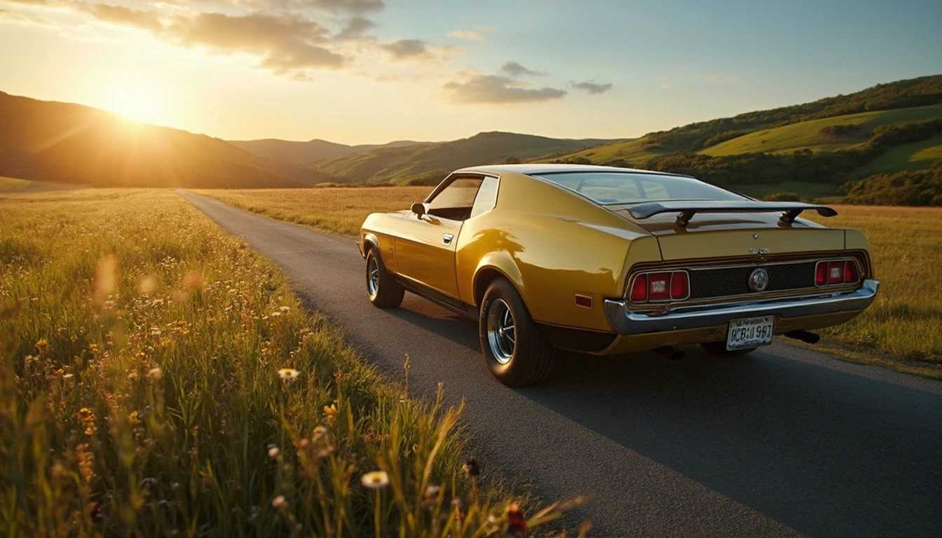 Mustang Soaring Through the Sunset A Journey Through the Golden Fields