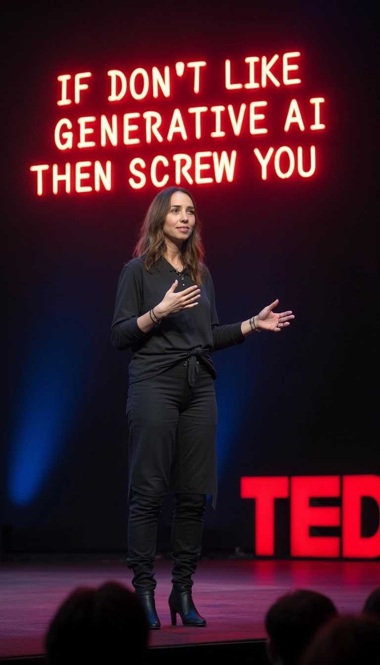 Controversial stance on generative AI presented at a TED talk