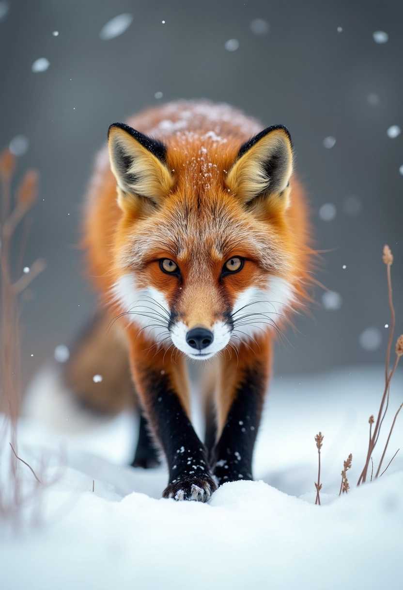 Intrepid Fox in the Snow A Portrait of Wildlife in Winter