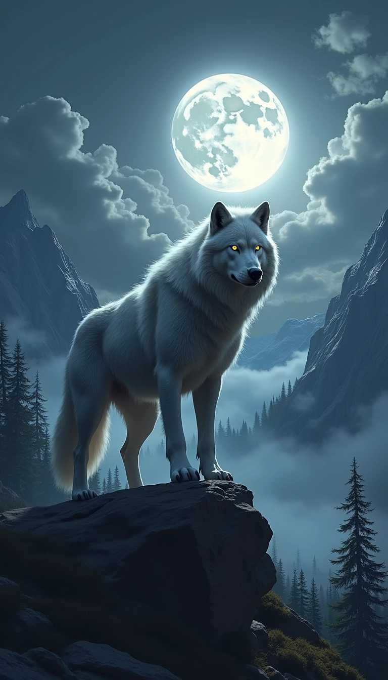 Guardian of the Night: The Moonlit Wolf