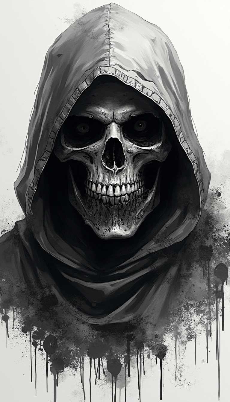 Call of Duty style skull mask face brutal very cool modern futuristic design solider vector sketch detailed very epic high resolution 8K image