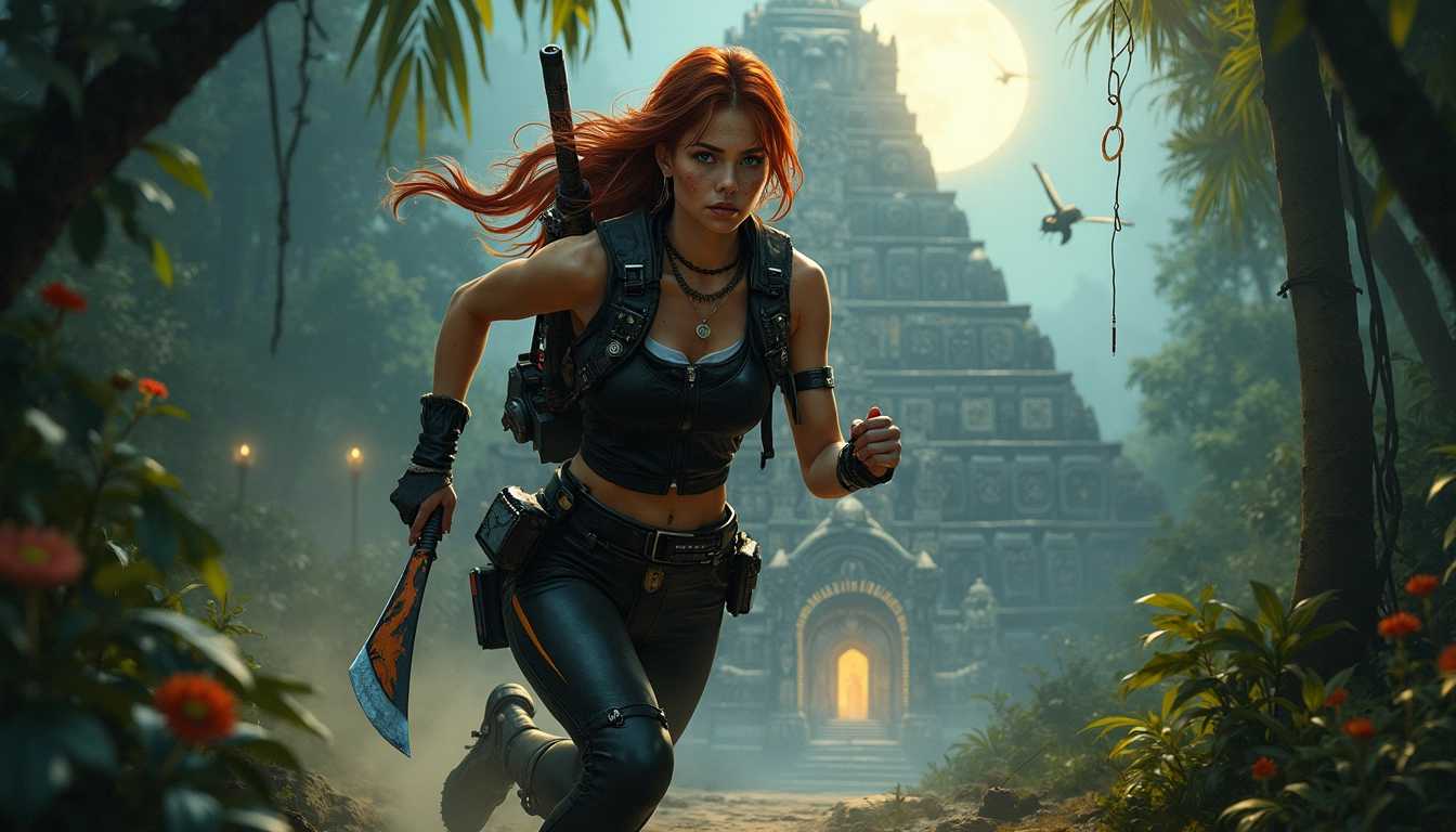 Redhead Jungle Survivor: Ancient Temple Adventure