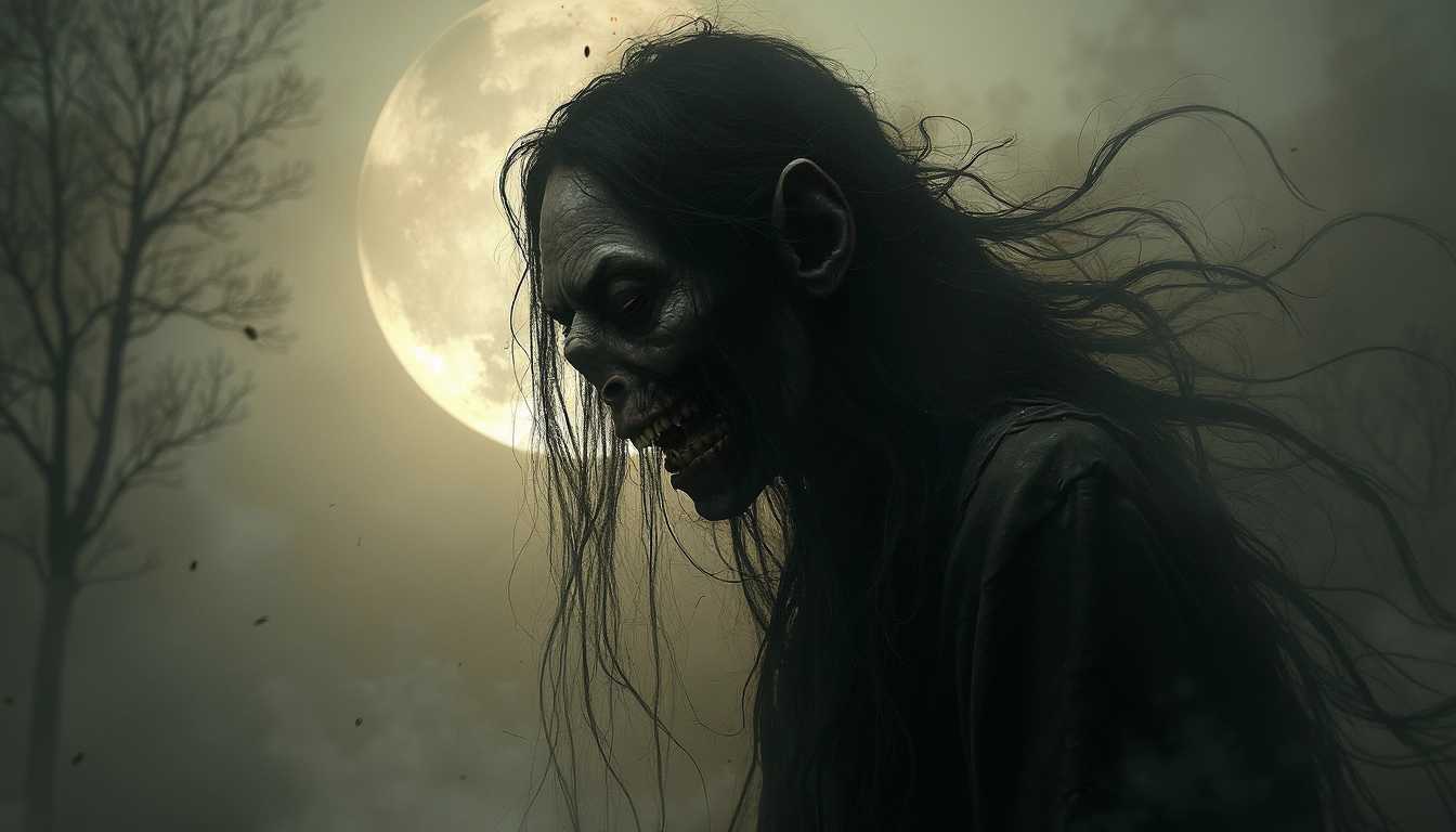 The Mara is a malevolent spirit that causes nightmares. She is often depicted as a hag or an invisible force that sits on the chest of sleeping people, making it difficult for them to breathe and causing terrifying dreams. The Mara is a shadowy figure, sometimes described as a pale, gaunt woman with long, disheveled hair and a sinister grin. Her presence is felt rather than seen, as she exerts a paralyzing pressure on her victims.