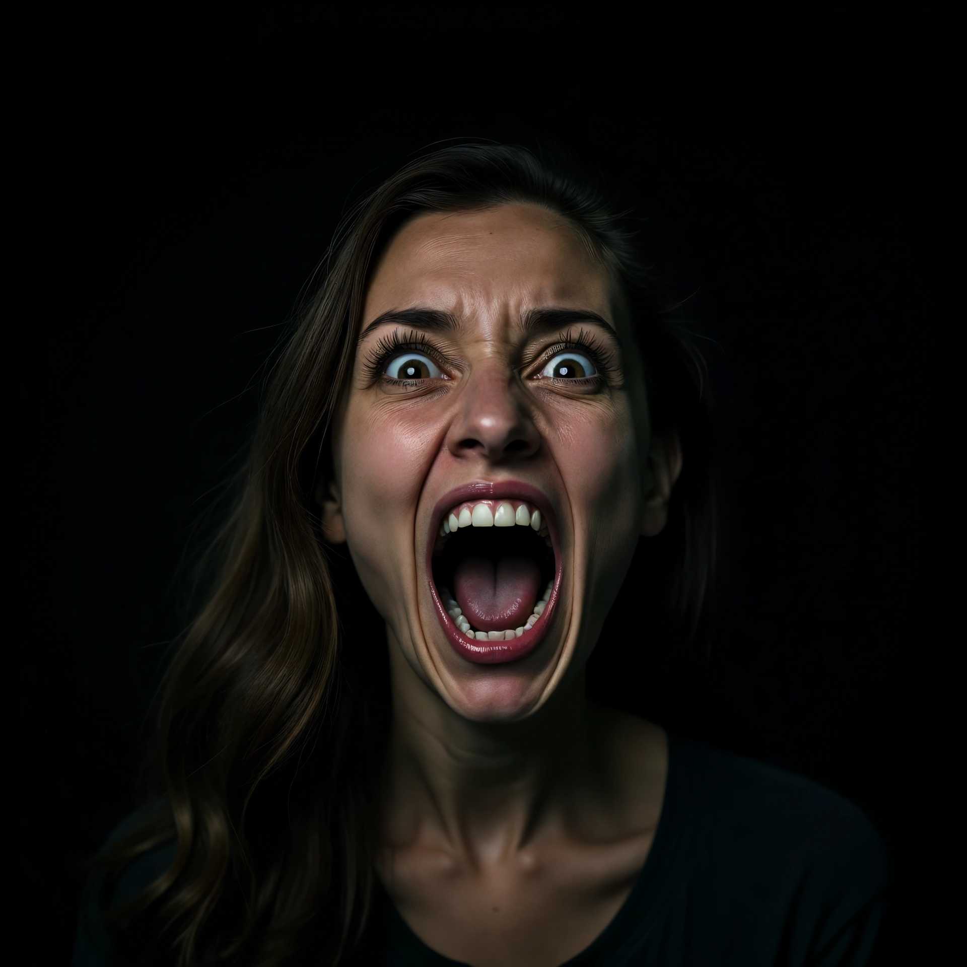 Intense Emotional Portrait of a Woman