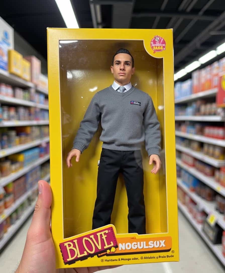 Hand Holding a Blove Nogulsoux Doll in a Retail Store