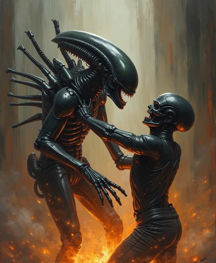 Alien vs Cybernetic Warrior A Battle of the Species