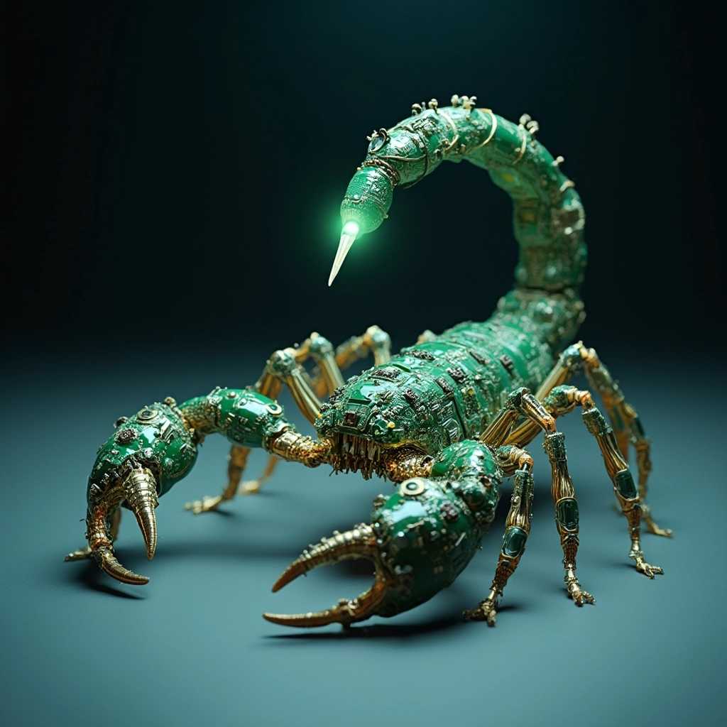 Artificial Emerald Scorpion A Glimmering Marvel of Technology and Creativity