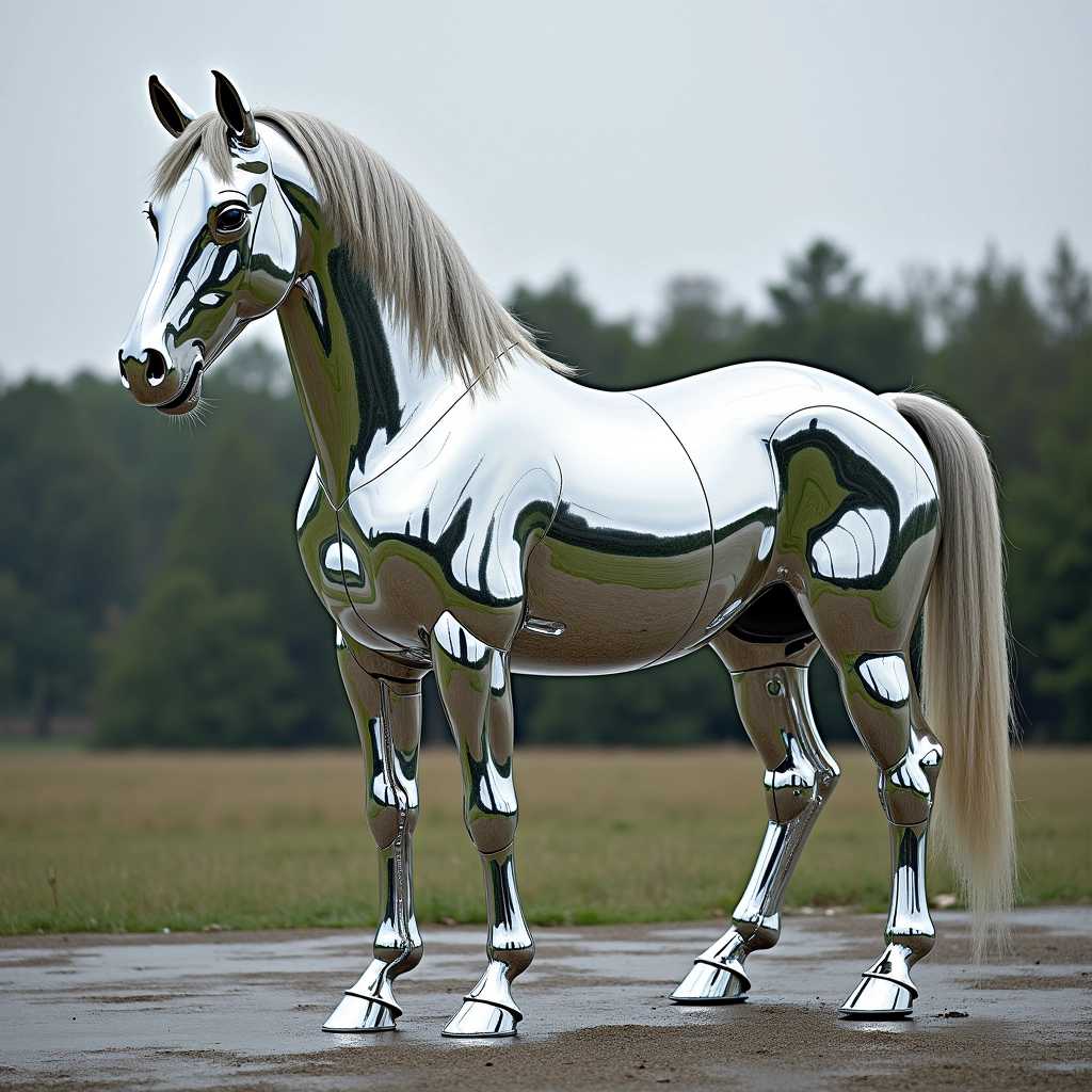 a horse made entirely of mirrors