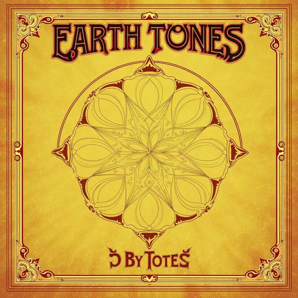 in the style of CAC, an earth toned album cover that has the title "Earth Tones" and at the bottom it has the subtitle "By Totes"