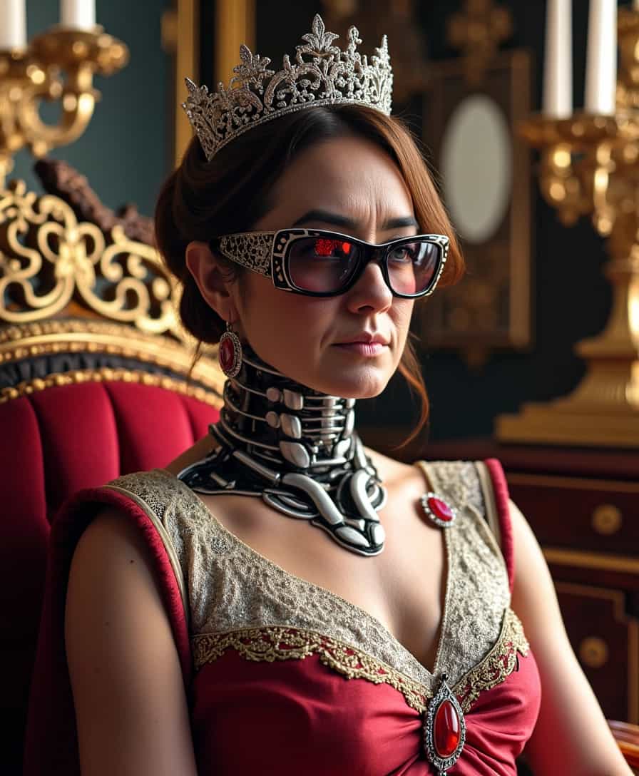 Regal and Robotic A Fusion of Royal Elegance and Technological Intrigue