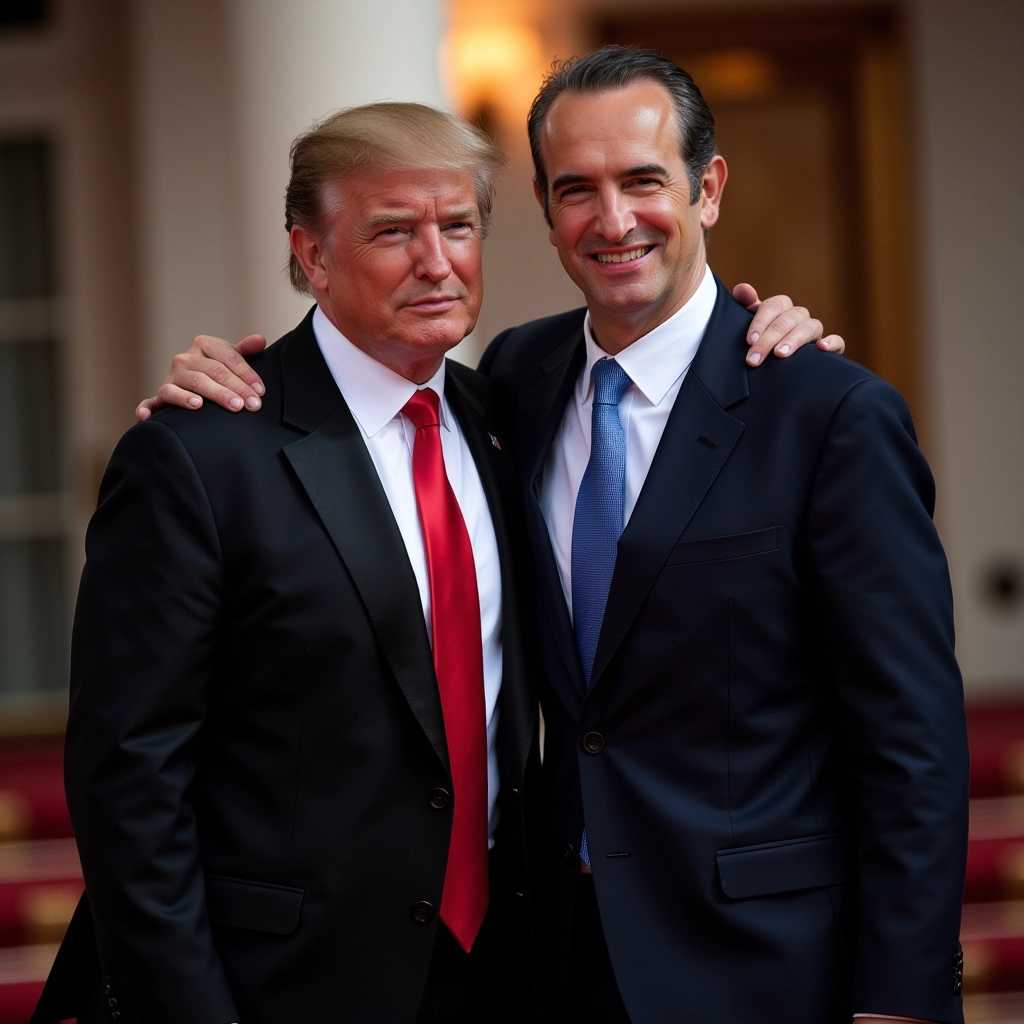 a photo of DUJARDIN avec Donald trump