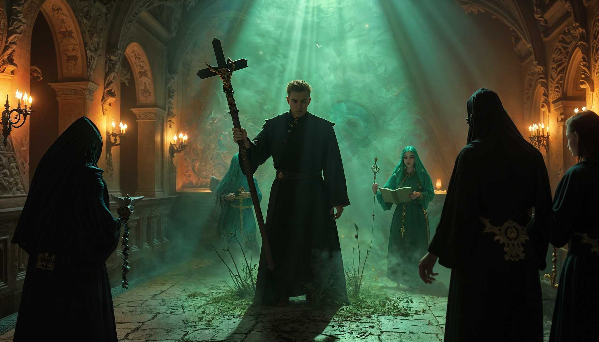 Enchanted Gathering in a Gothic Hall