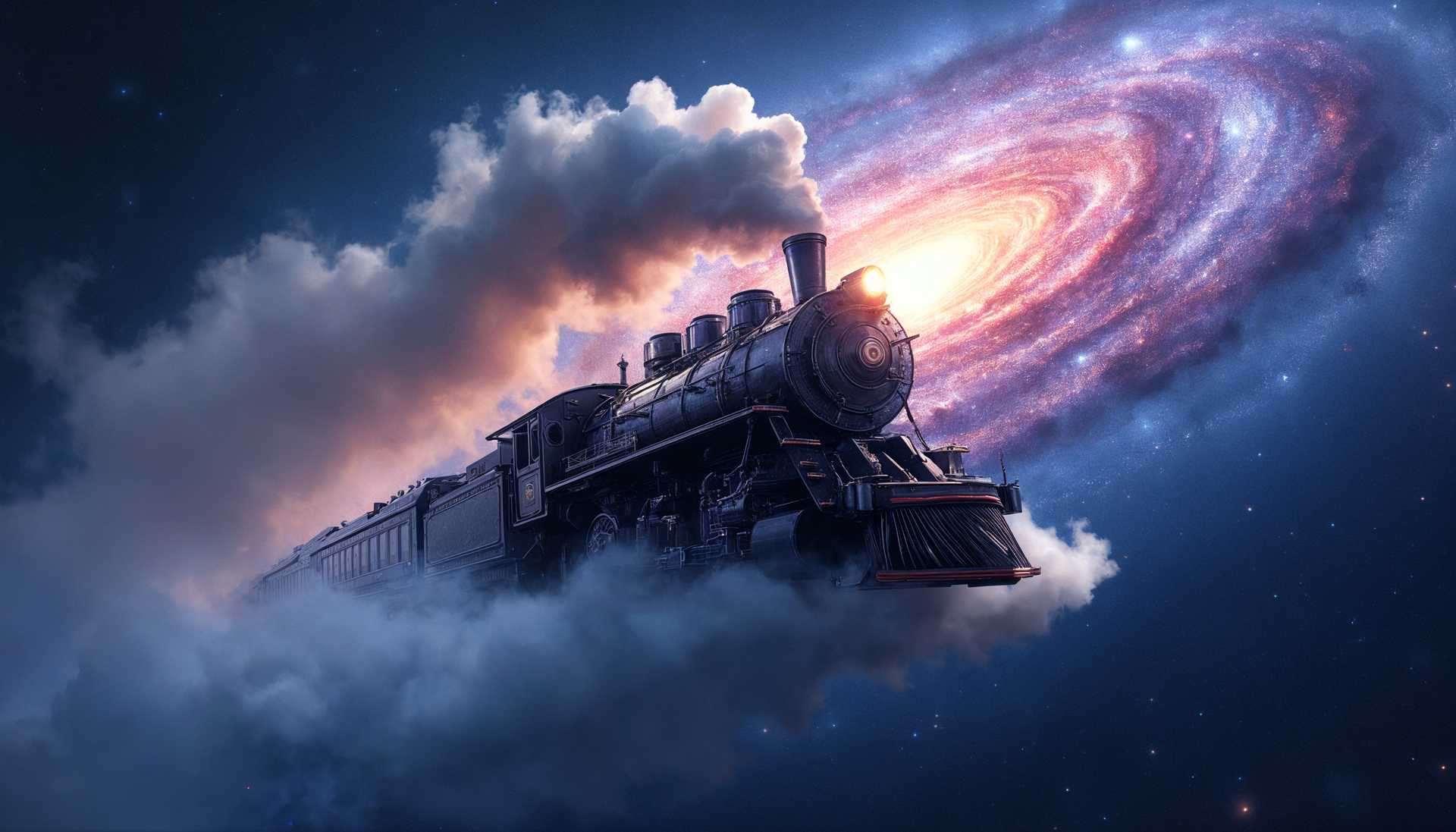 Galactic Express: A Train's Whimsical Voyage Through the Stars
