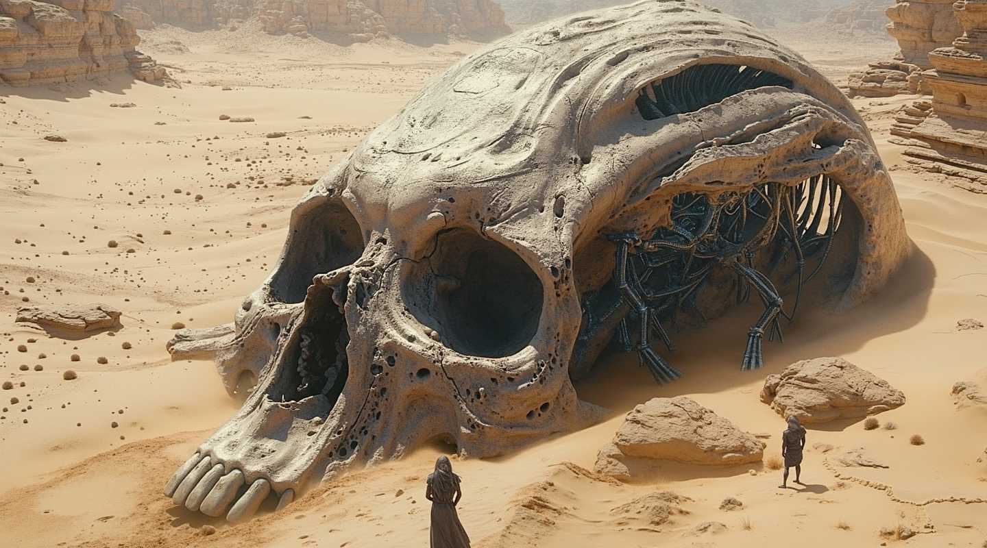 Enigmatic Desert Skull A Surreal Vision of Ancient Mystery