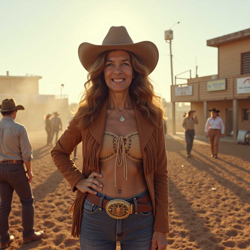 Confident Cowgirl at a Rodeo
