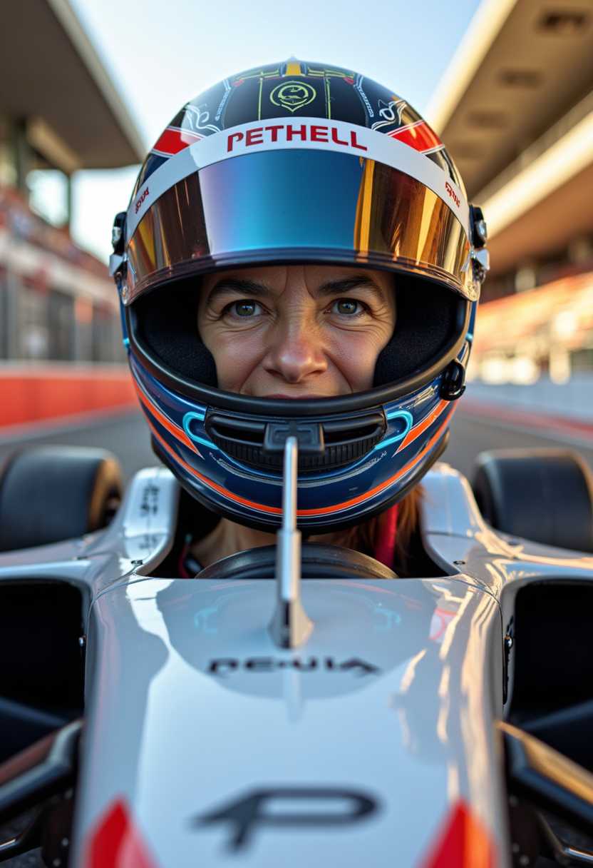 Race Car Driver Pethell in Full Gear, Ready for the HighSpeed Challenge