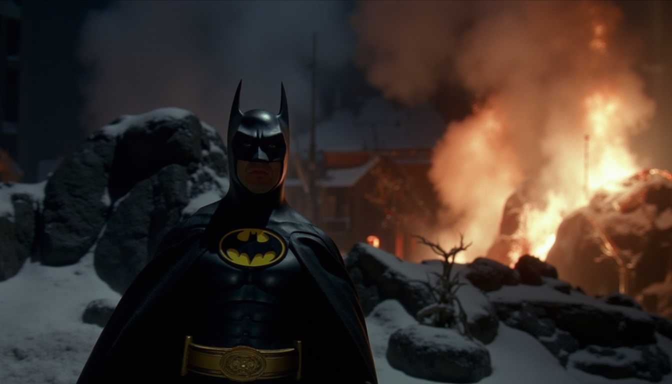 a photo of B89, ,batman with his batarang