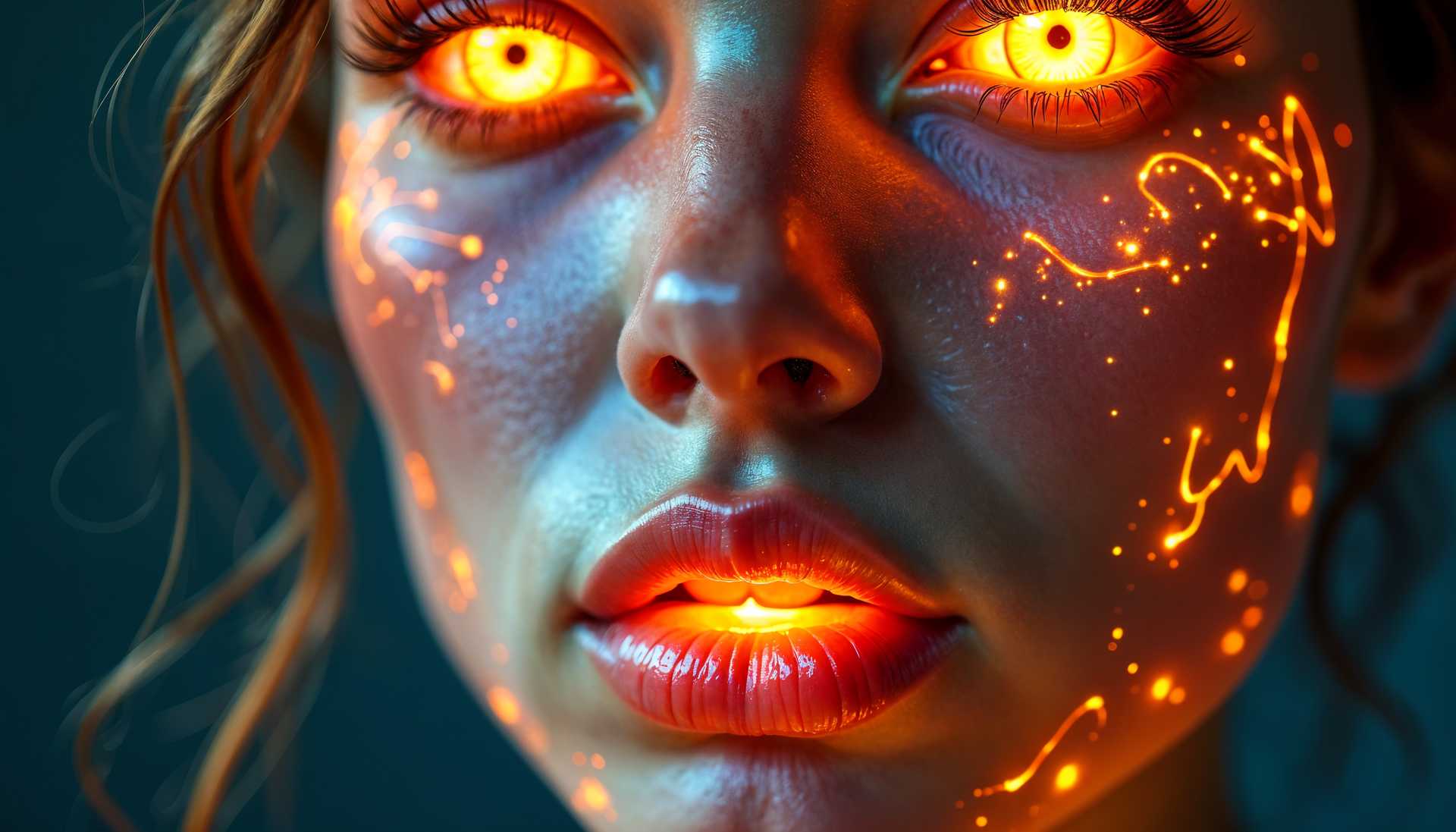 Enigmatic Gaze: A Portrait of Mystery and Fire