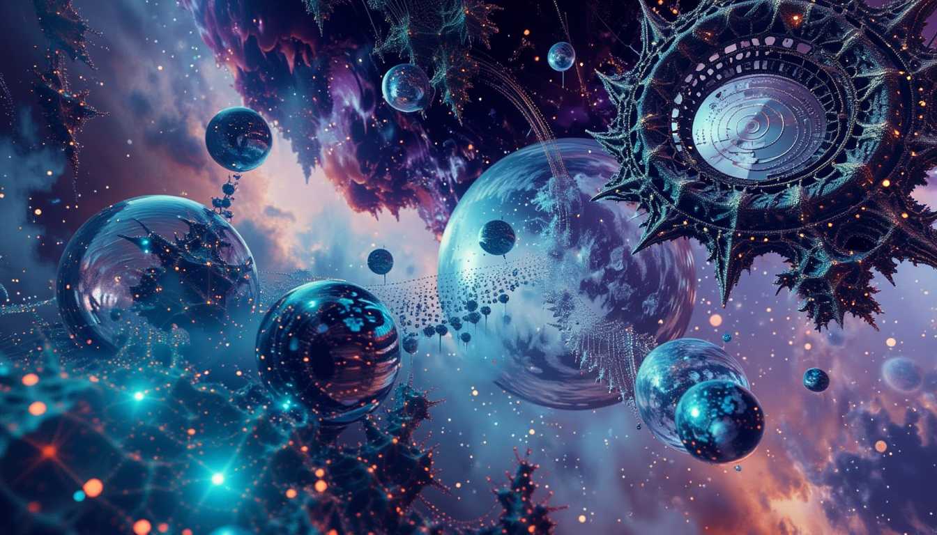 **A mesmerizing 8k photorealistic image of ethereal orbs floating in an abstract, unknown universe. The scene captures multiple orbs of varying sizes, each glowing with soft, luminescent hues of blue, purple, and teal. Reflective and semi-translucent surfaces of the orbs display intricate internal patterns, swirling like miniature galaxies. Surrounded by an enigmatic, cosmic environment, the backdrop is a fusion of dark space interspersed with vibrant nebulae, shimmering star clusters, and streaks of luminous interstellar dust. The composition centers on the orbs, placing them slightly off-center for dynamic visual balance. Gentle, diffused lighting casts a luminous glow on the orbs, enhancing their ethereal appearance and casting subtle reflections on the surrounding space. The overall mood is one of mysterious wonder, evoking the vastness and enigma of an unexplored cosmos.**
