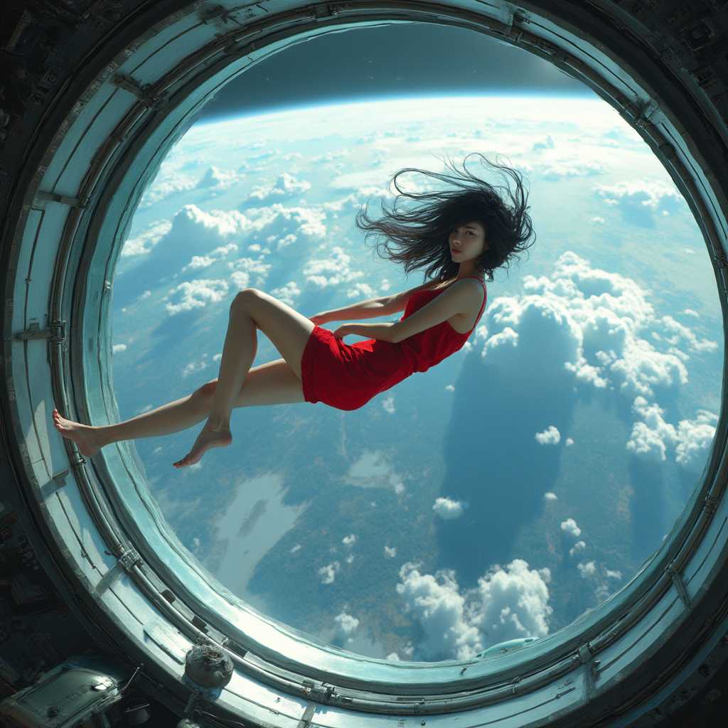 Captured in Orbit A Visionary Floating in the Boundless Skies